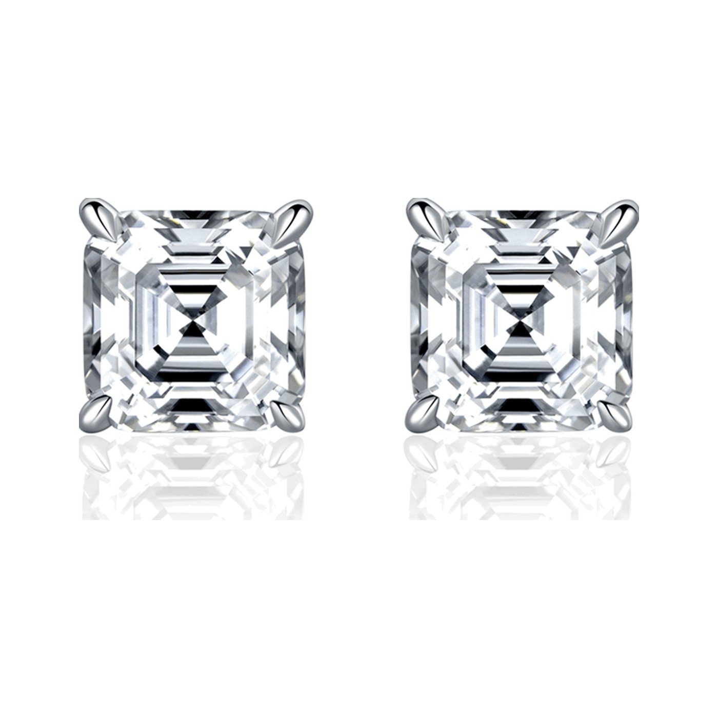 Asscher Prong Studs — view 1
