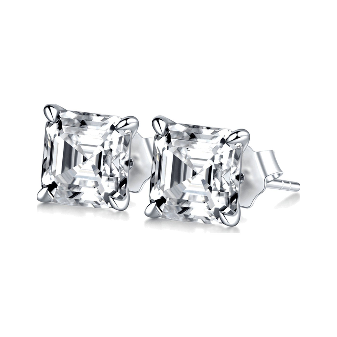 Asscher Prong Studs — view 2