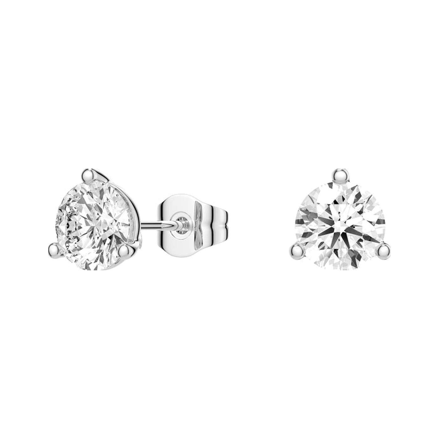 Round Three Prong Studs — view 1