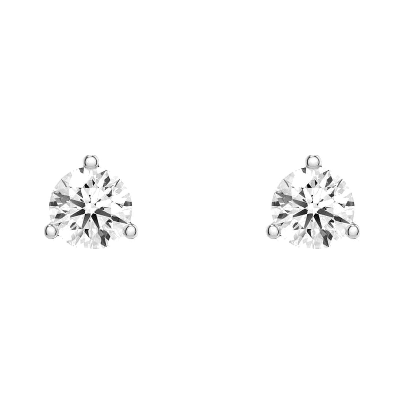 Round Three Prong Studs — view 2