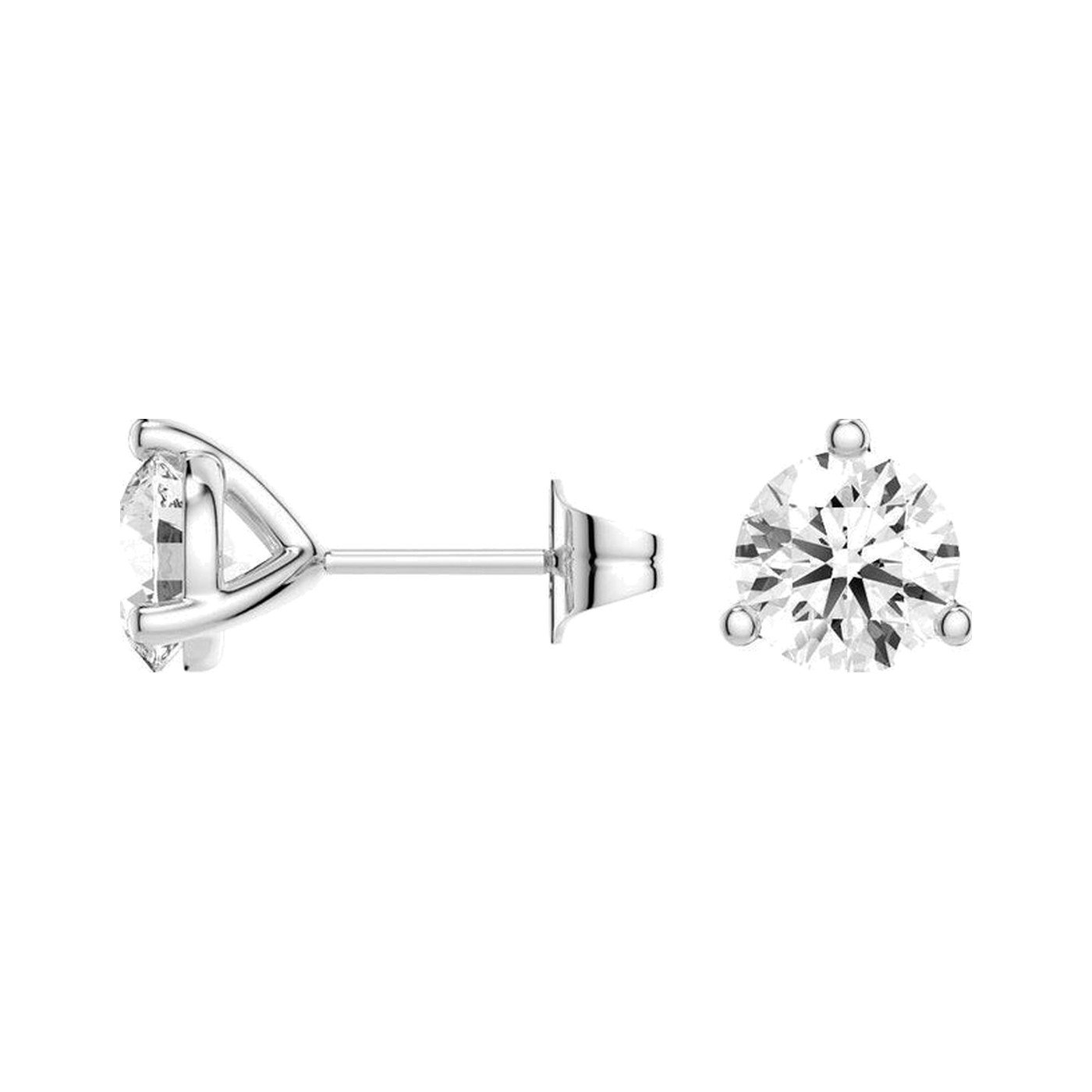 Round Three Prong Studs — view 3