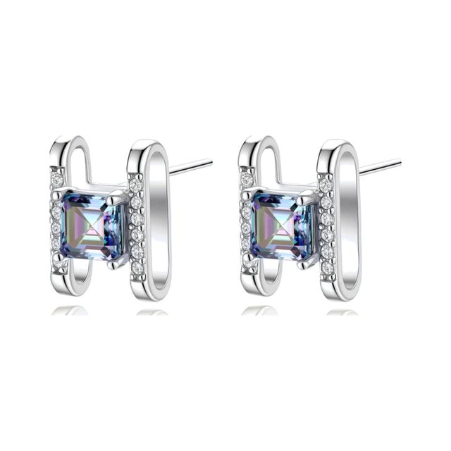 Iridescent Square Studs
