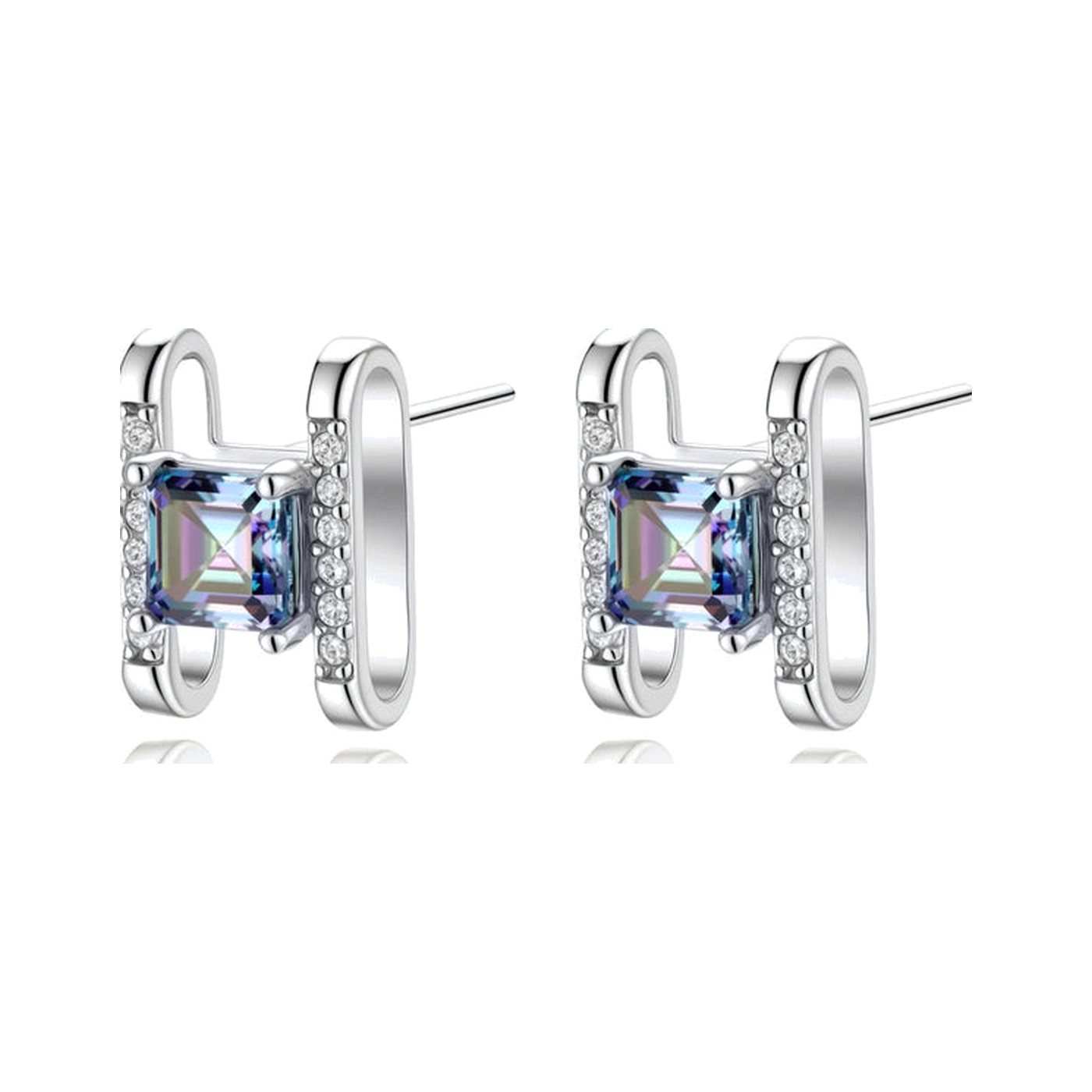 Iridescent Square Studs — view 1