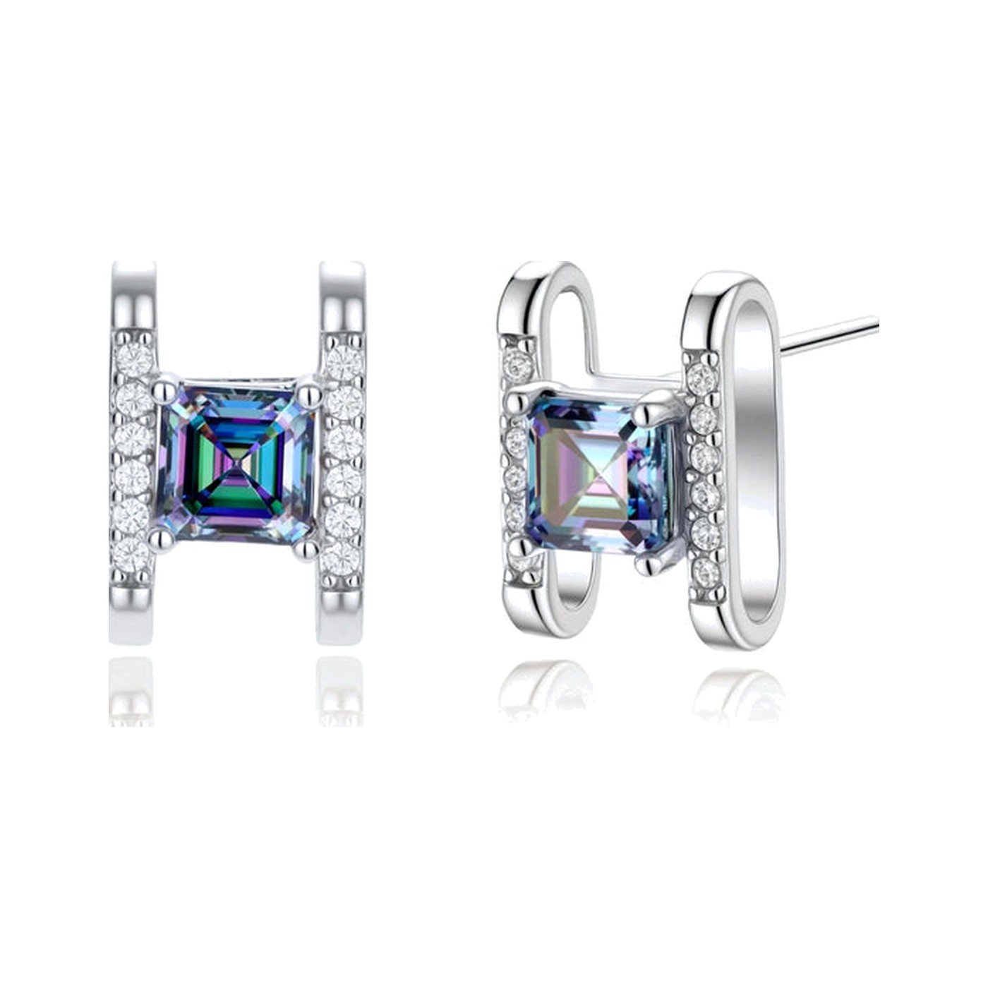 Iridescent Square Studs — view 2