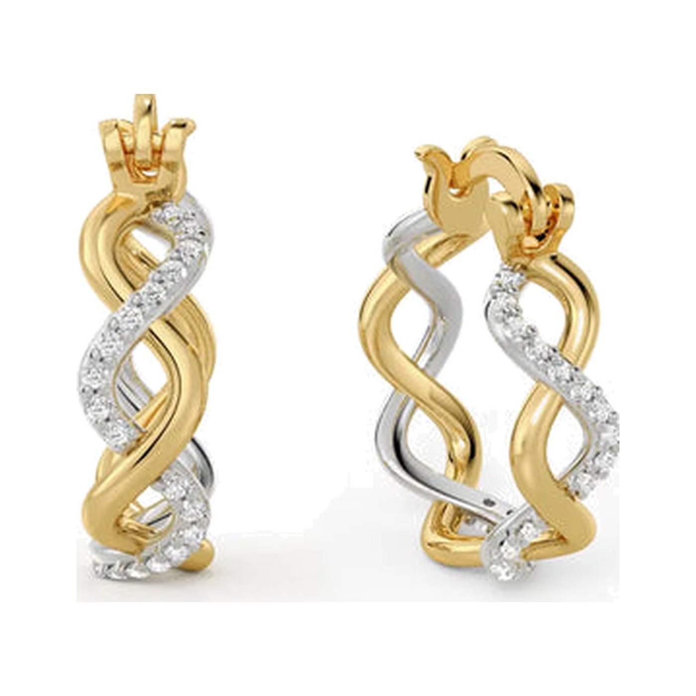 Twisted Huggie Hoops — view 1
