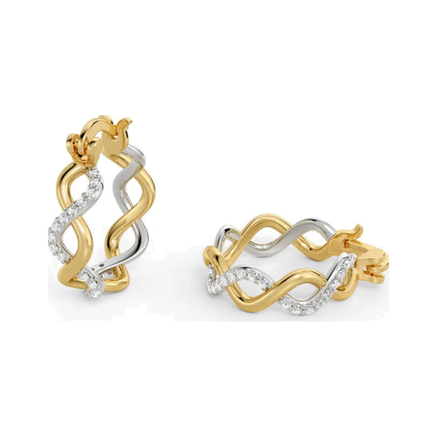Twisted Huggie Hoops — view 2