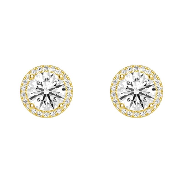 Round Pavé Halo Studs
