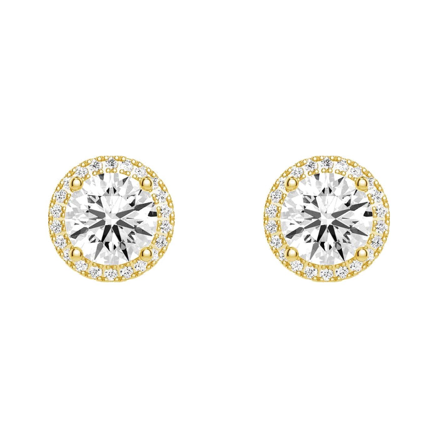 Round Pavé Halo Studs — view 1