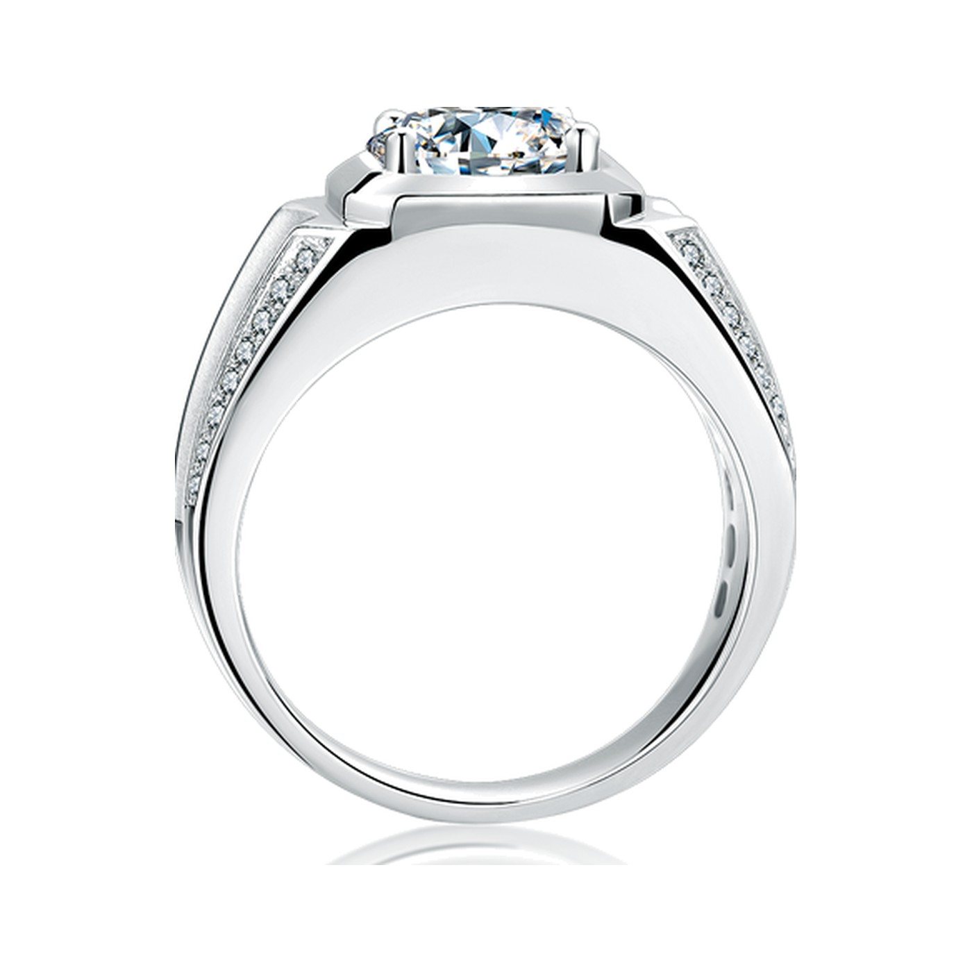 Cathedral Round Solitaire Ring — view 3