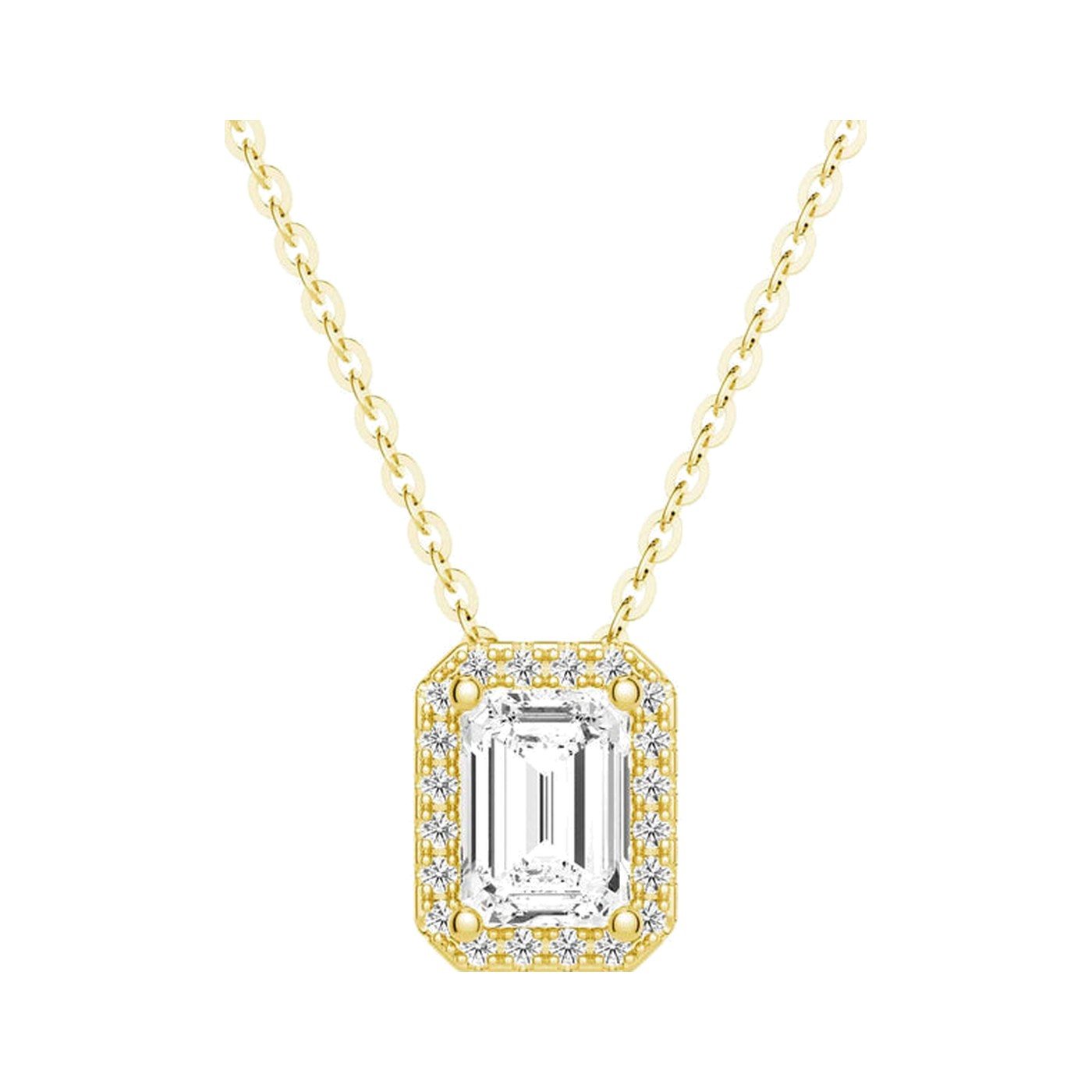 Emerald Halo Necklace — view 1