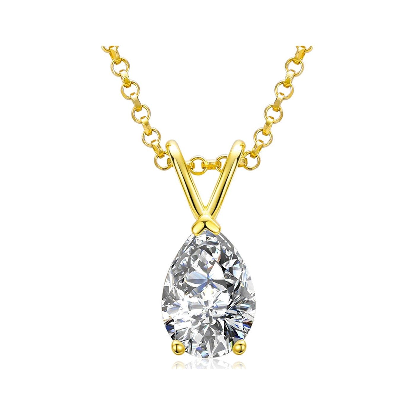 Pear Solitaire Necklace — view 1