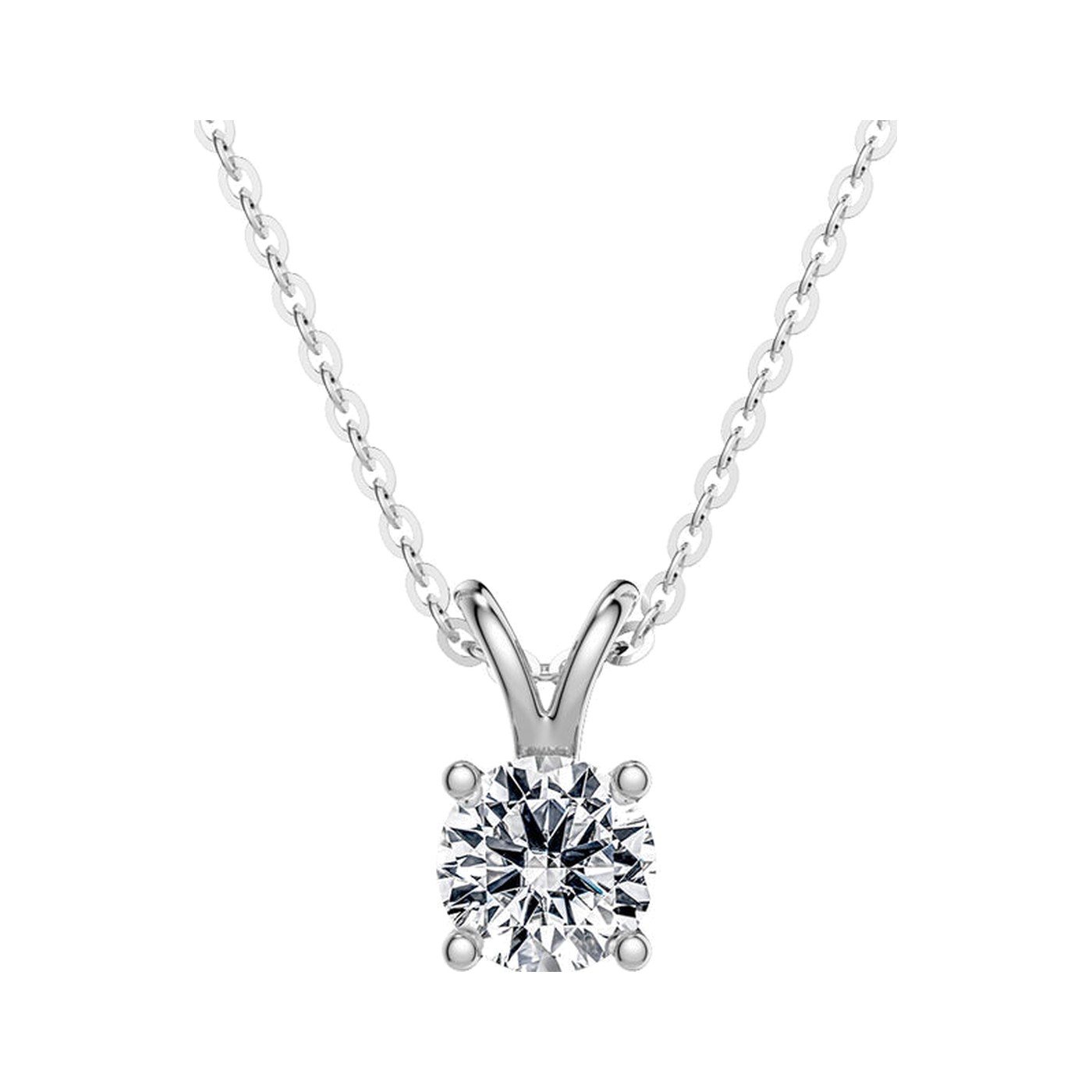 Round Solitaire Pendant — view 1