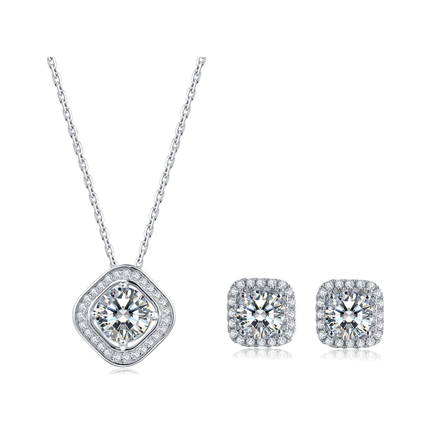 Cushion Halo Jewellery Set — view 1