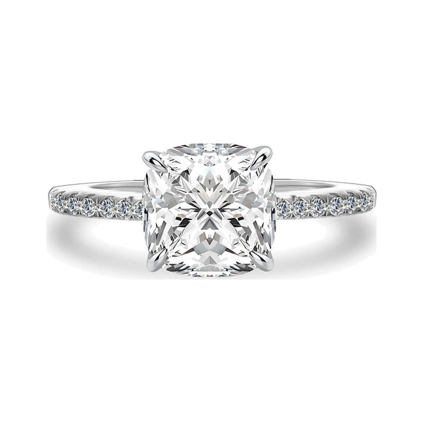 Cushion Double Halo Ring — view 1