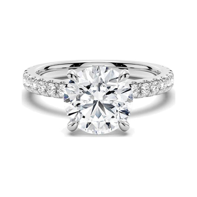 Round Hidden Halo Ring