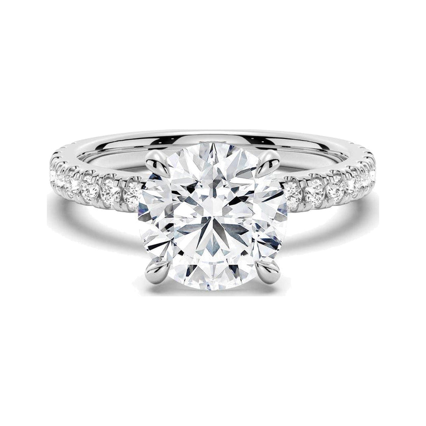 Round Hidden Halo Ring — view 1