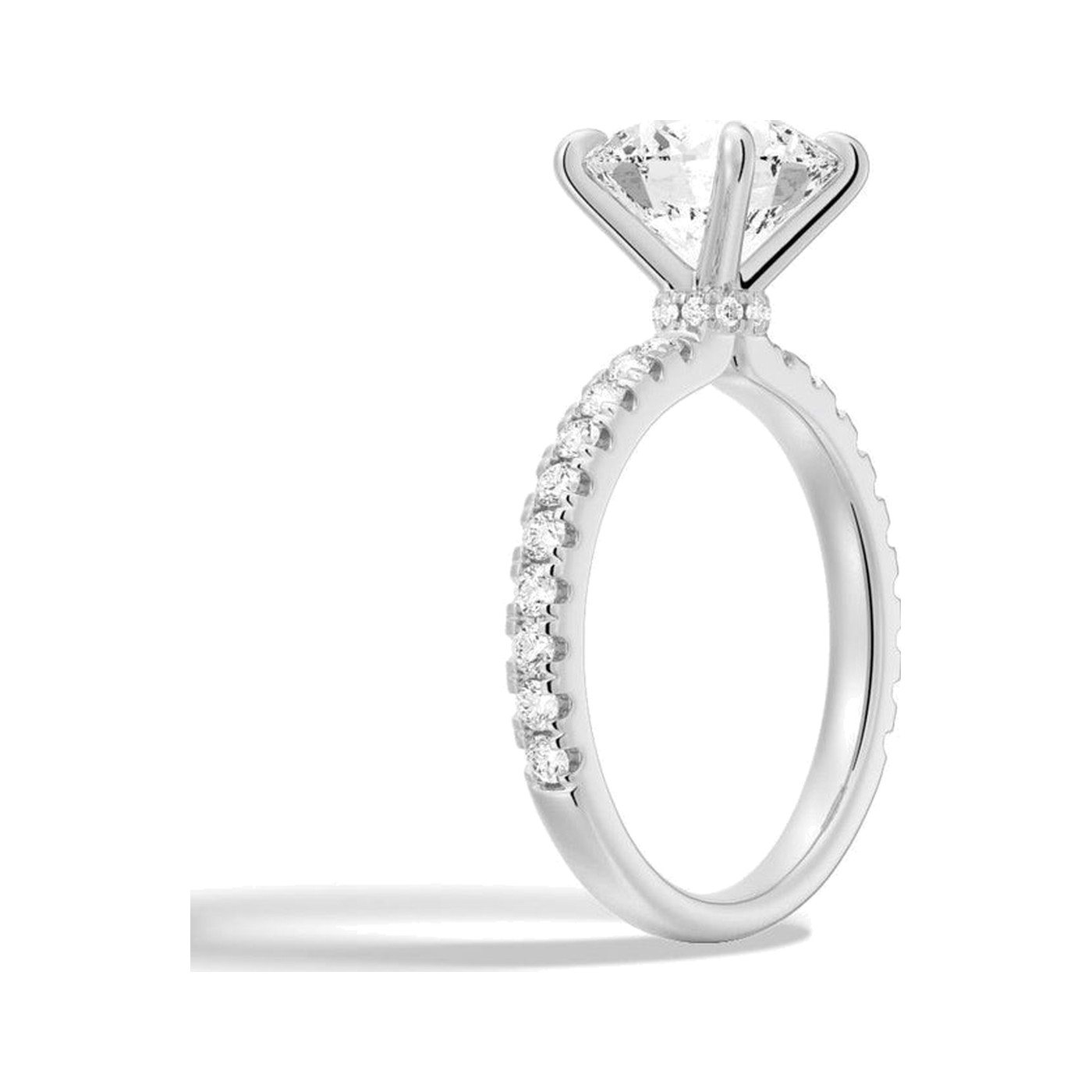 Round Hidden Halo Ring — view 2