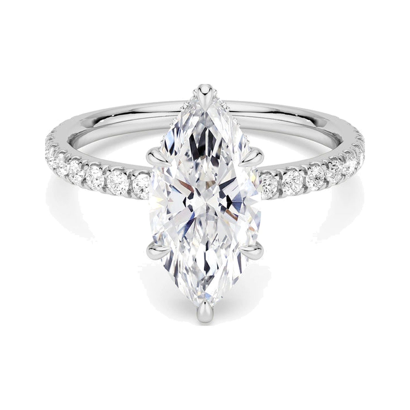 Marquise Hidden Halo Ring — view 1