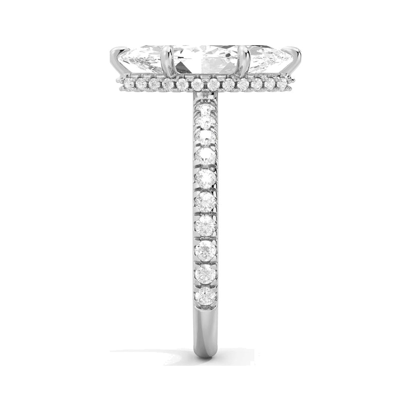 Marquise Hidden Halo Ring — view 3
