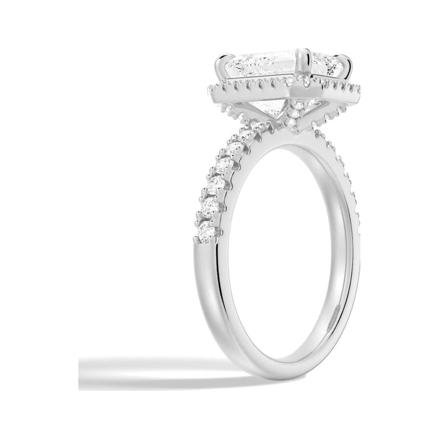 Emerald Halo Pavé Ring — view 2