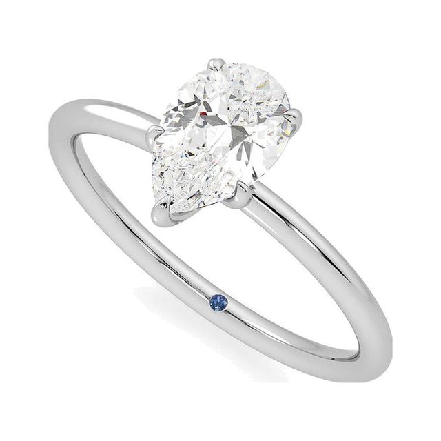 Pear Solitaire Ring