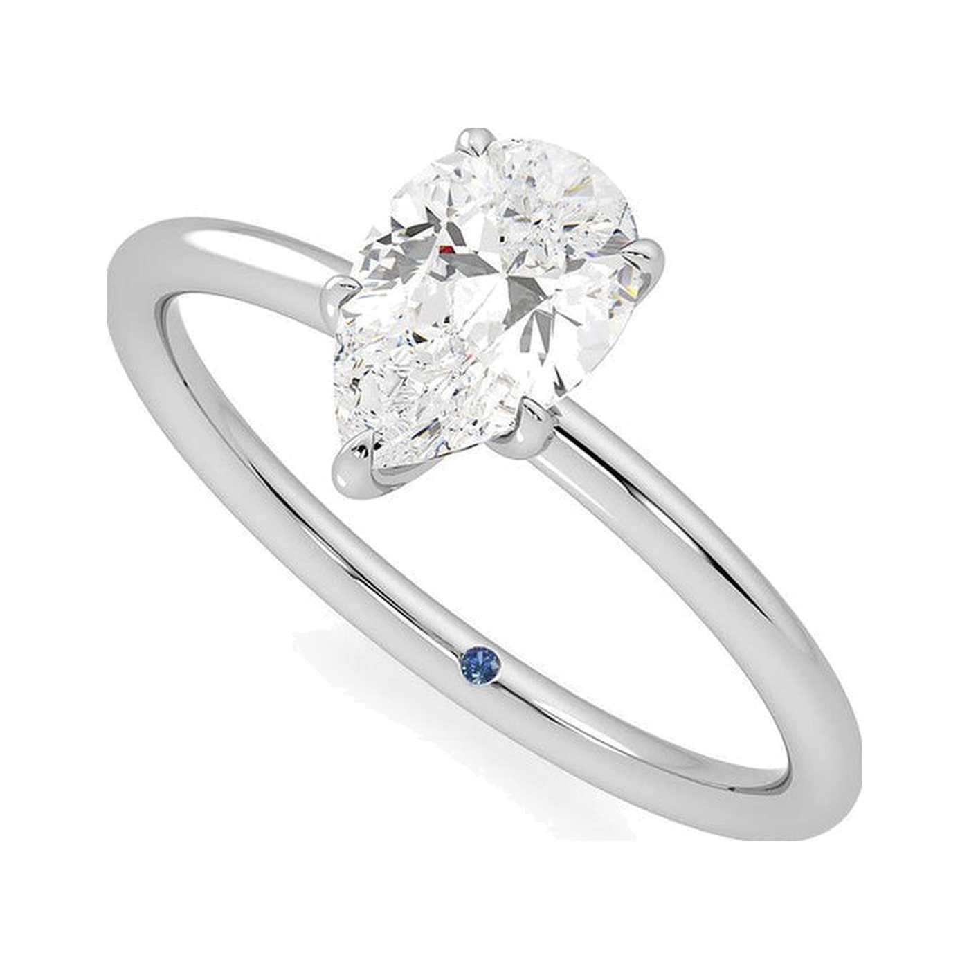 Pear Solitaire Ring — view 1