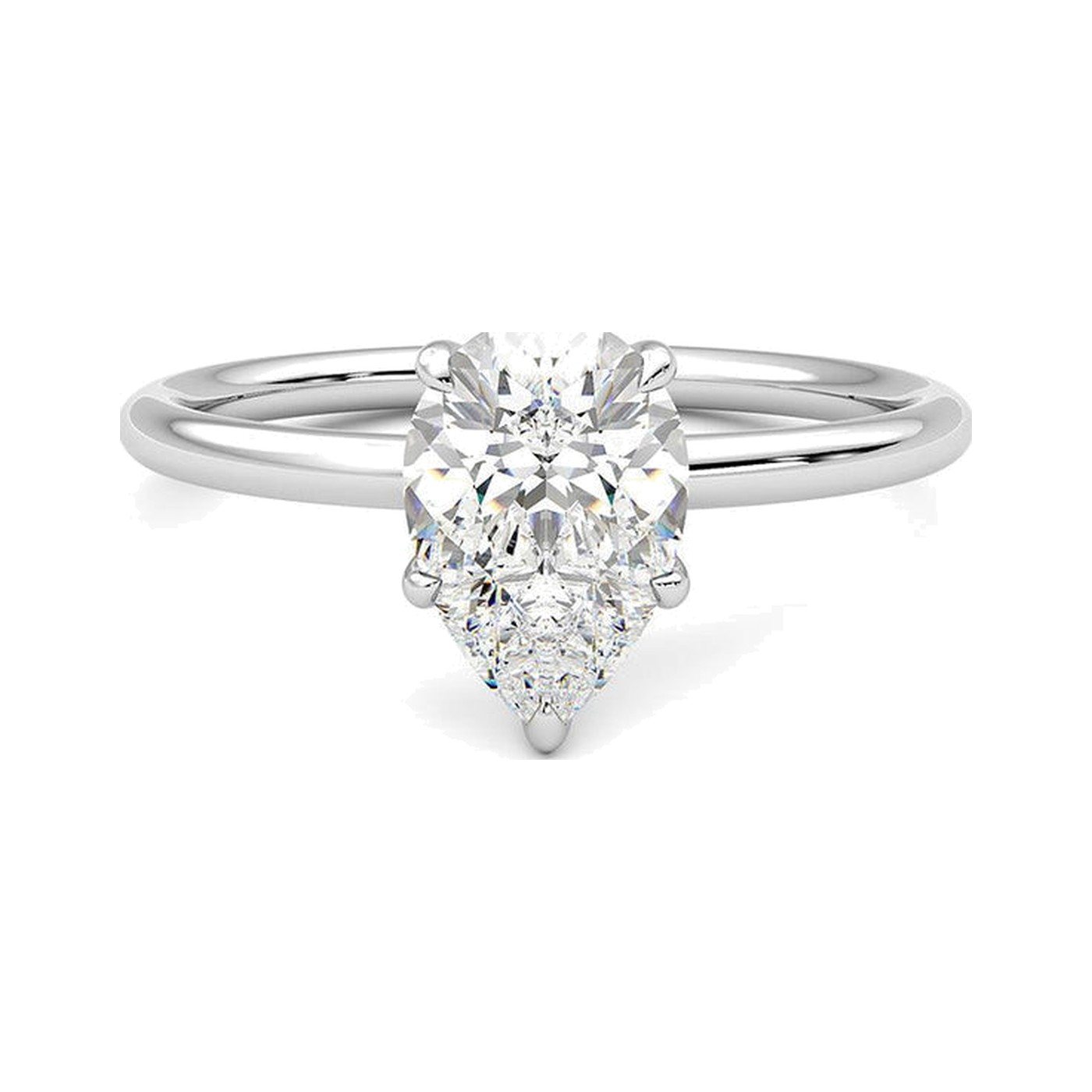 Pear Solitaire Ring — view 2