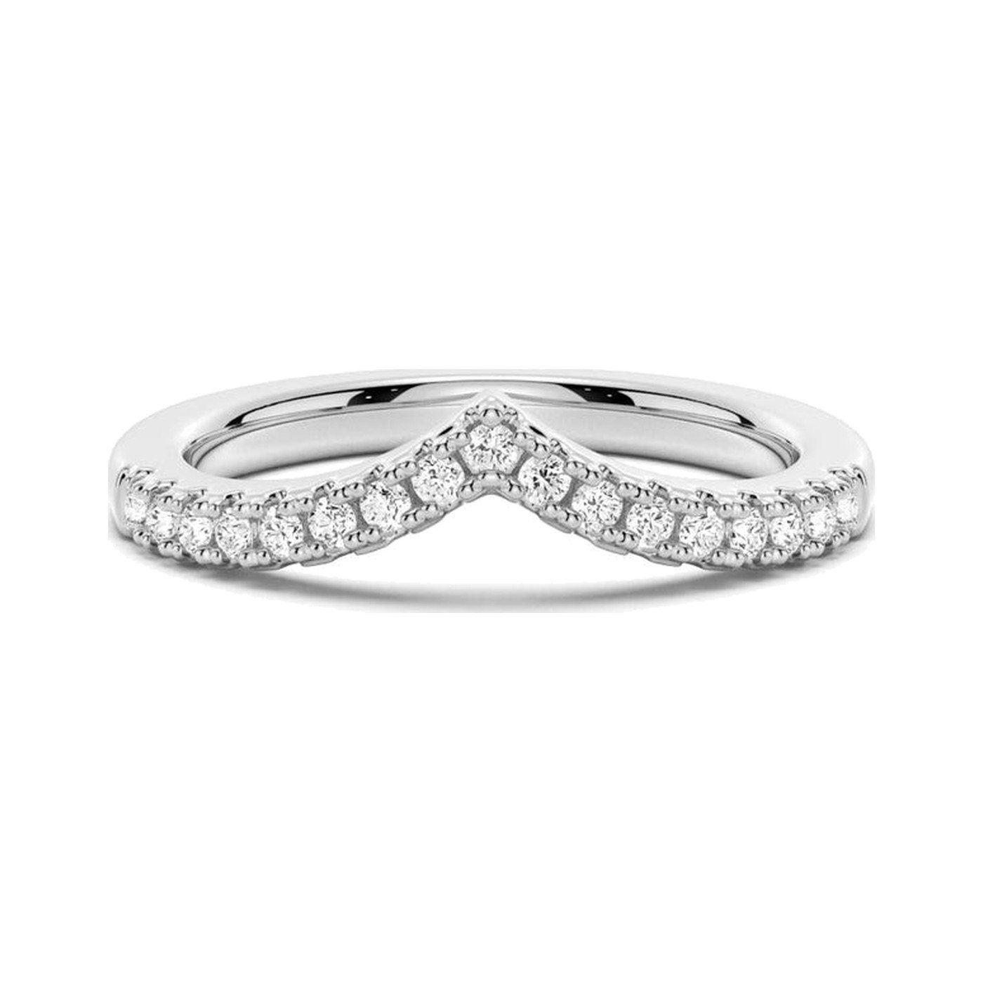 Heart V Pavé Band — view 1