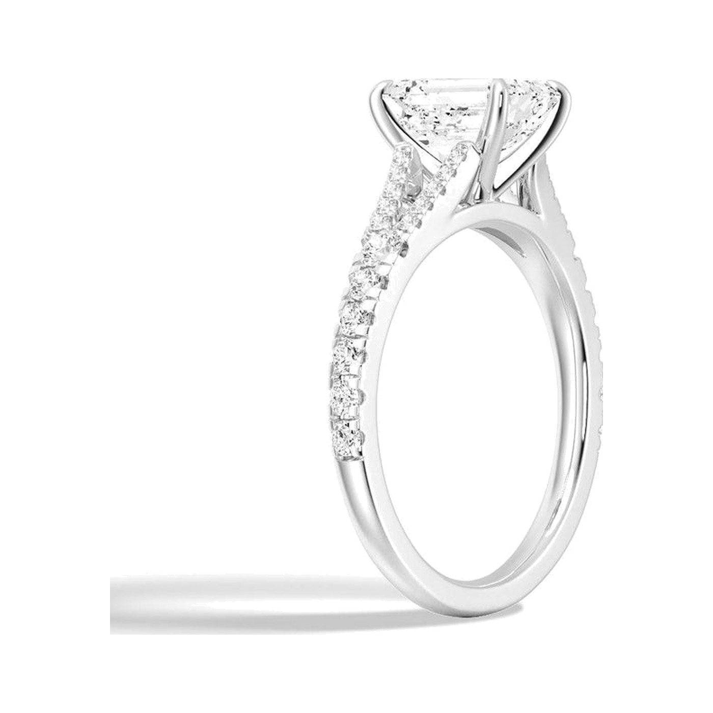 Emerald Split Shank Ring — view 2