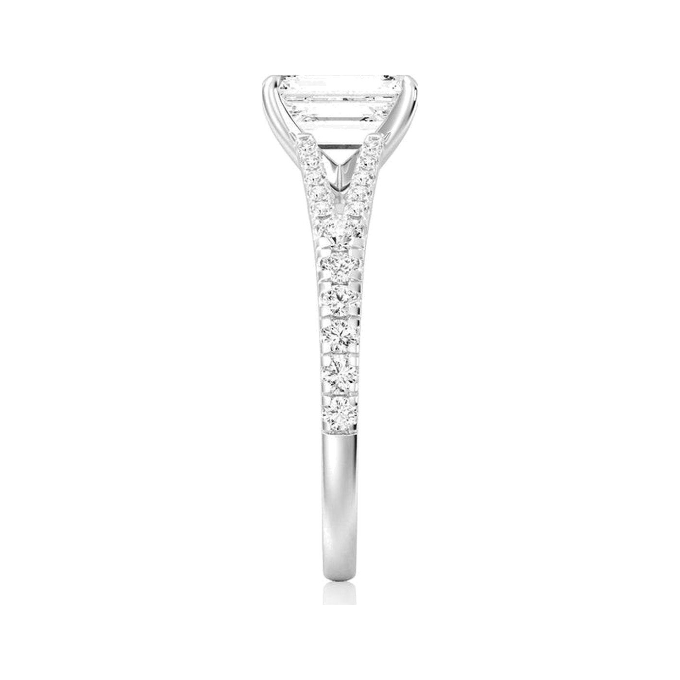 Emerald Split Shank Ring — view 3