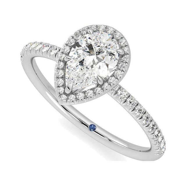 Pear Halo Ring