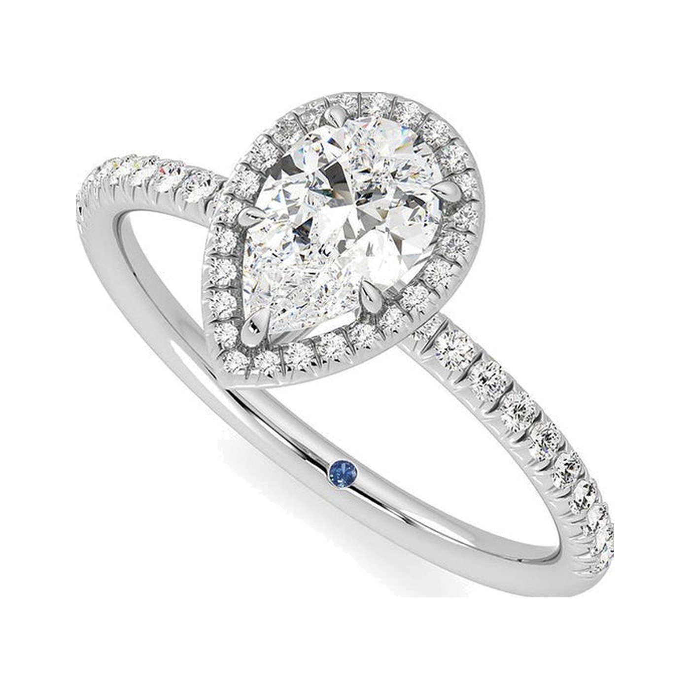 Pear Halo Ring — view 1