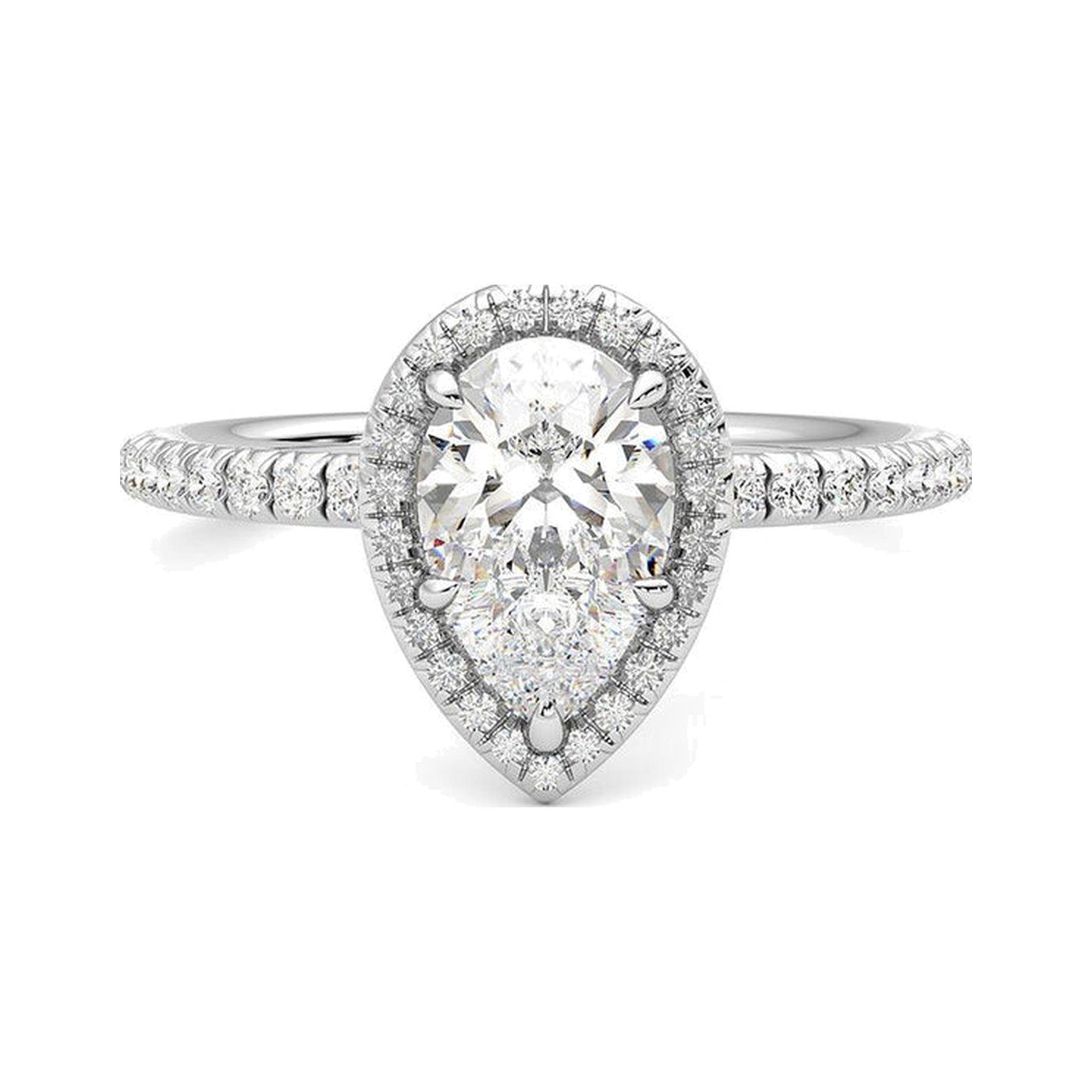 Pear Halo Ring — view 2