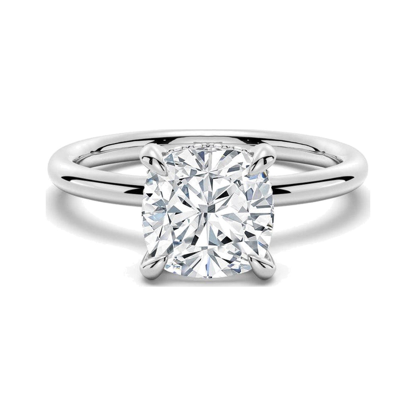Cushion Hidden Halo Ring — view 1