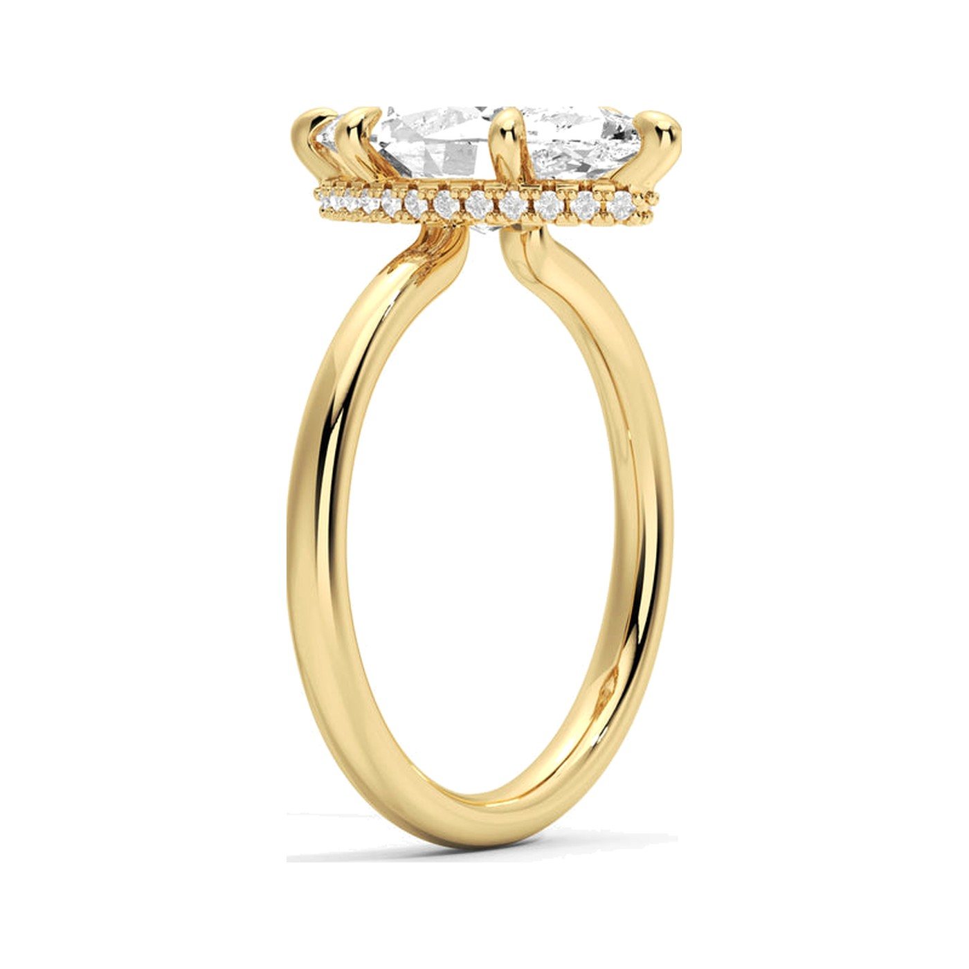 Marquise Hidden Halo Ring — view 2