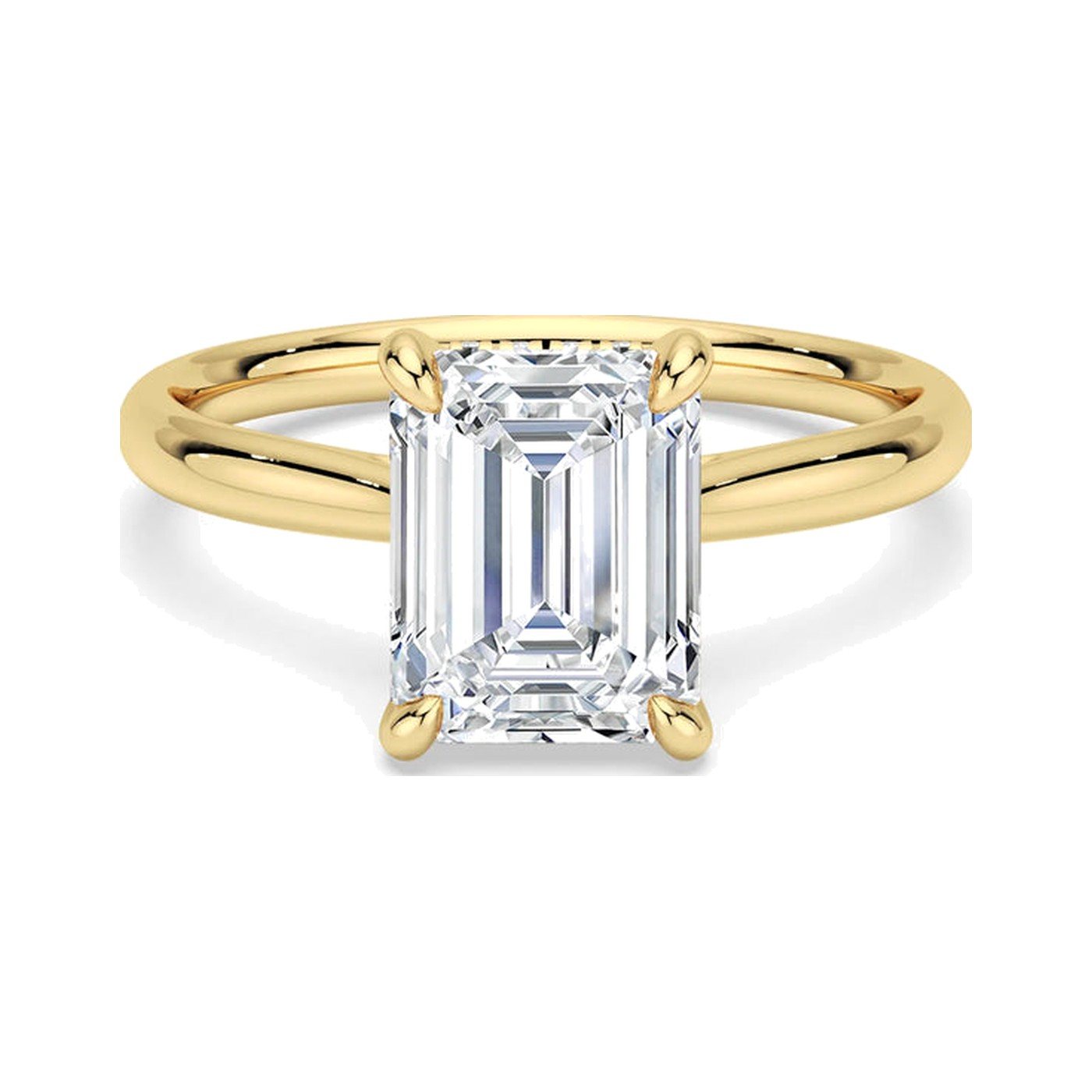 Emerald Hidden Halo Ring — view 1