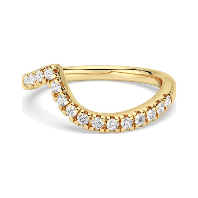 Round Wave Solitaire Ring