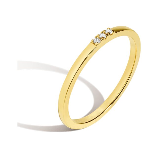 Three Stone Pavé Ring