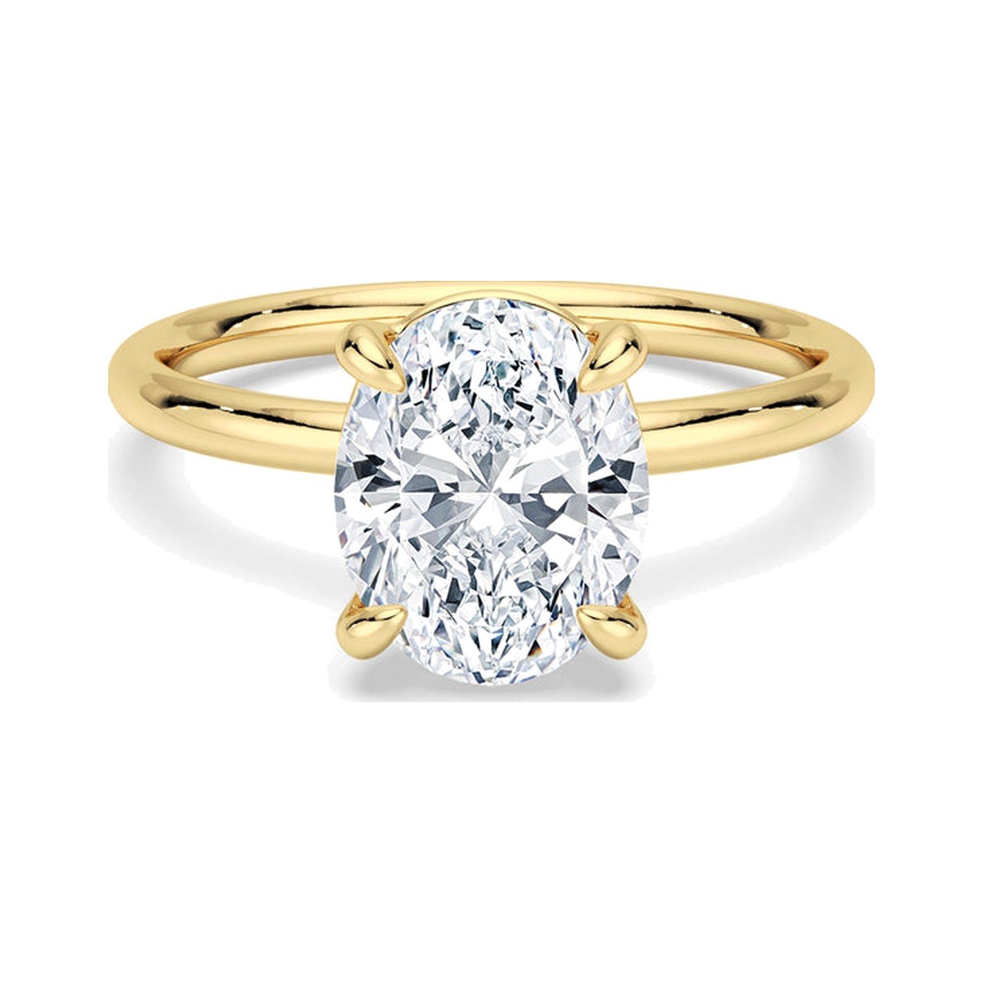 Oval Four Prong Solitaire — view 1