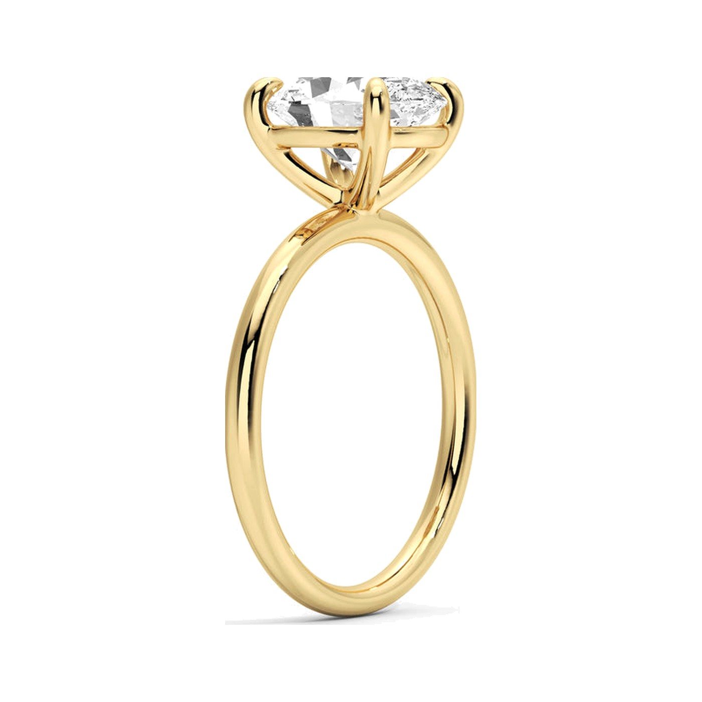 Oval Four Prong Solitaire — view 2