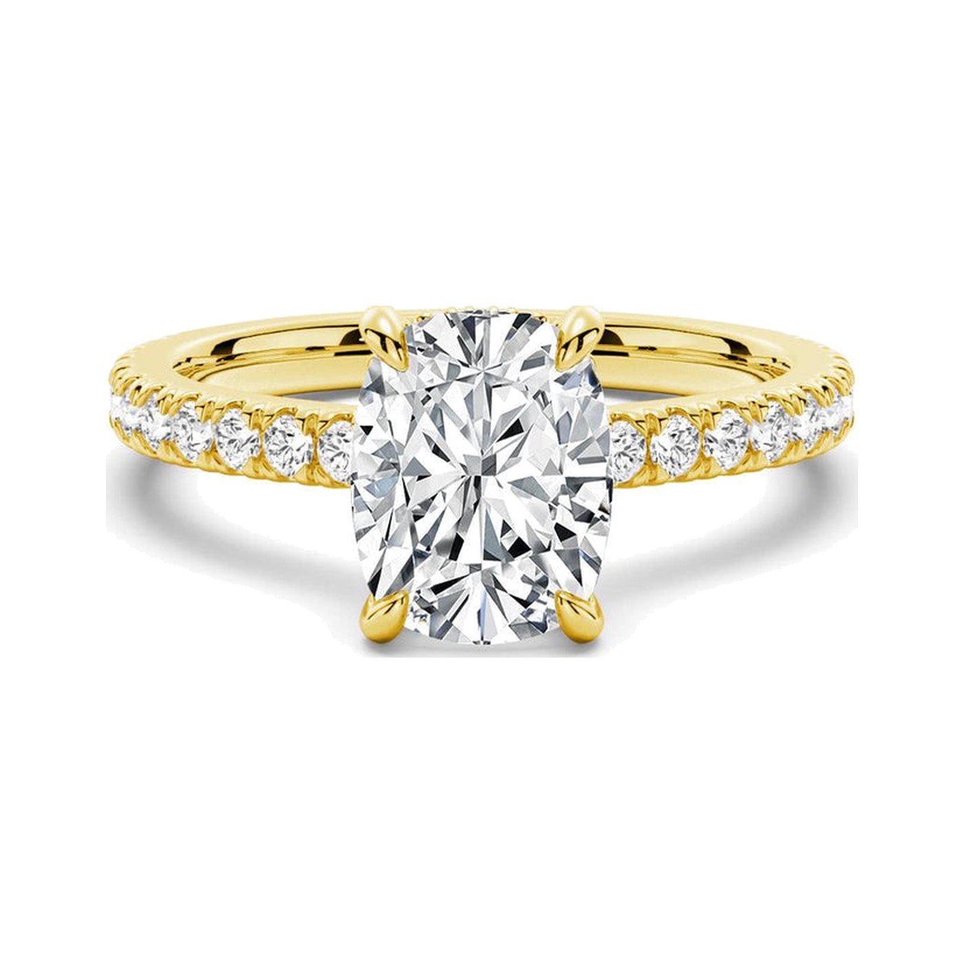 Cushion Hidden Halo Ring — view 1