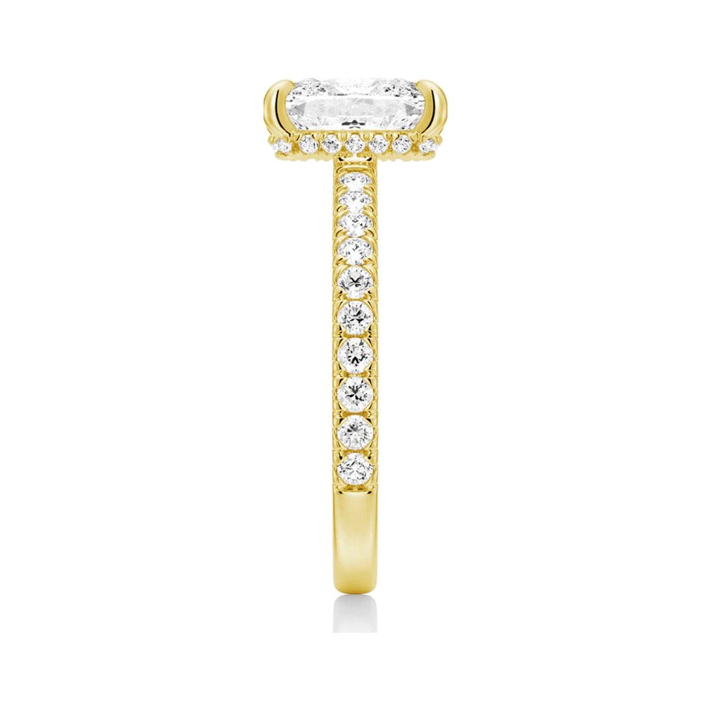 Cushion Hidden Halo Ring — view 3