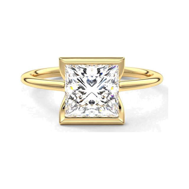 Princess Half Bezel Ring