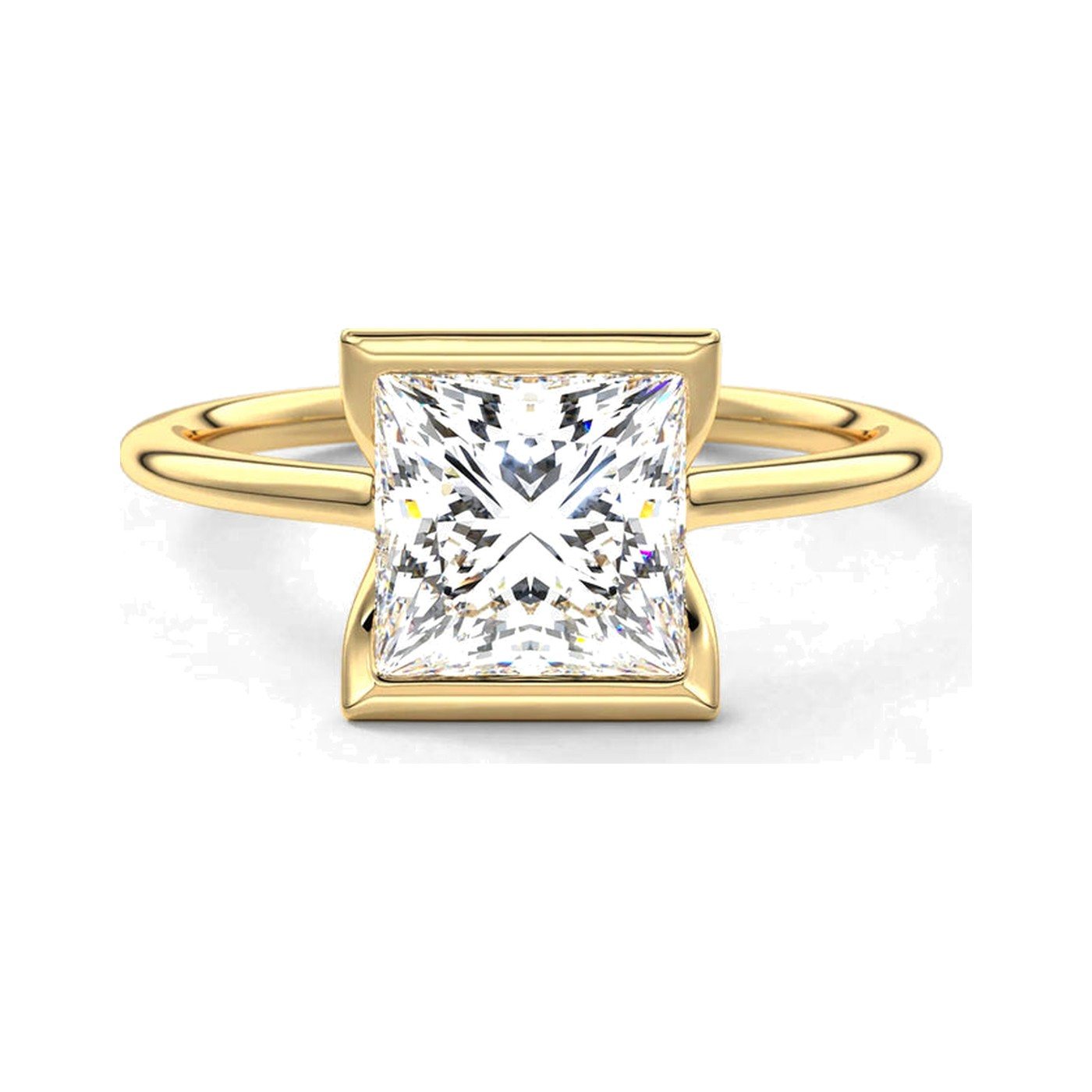 Princess Half Bezel Ring — view 1
