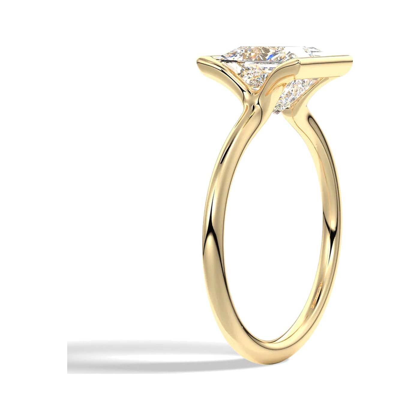 Princess Half Bezel Ring — view 2