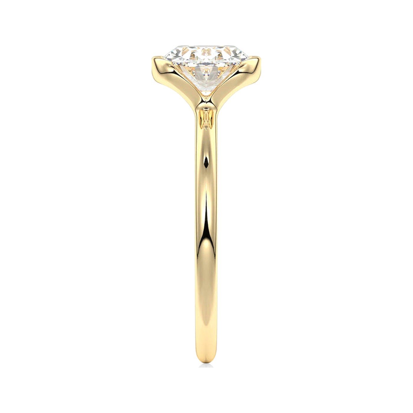 Princess Half Bezel Ring — view 3