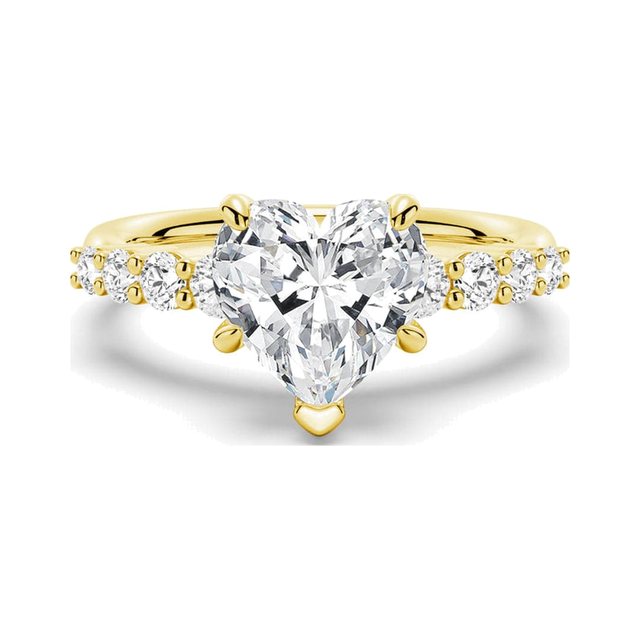 Heart Shared Prong Ring