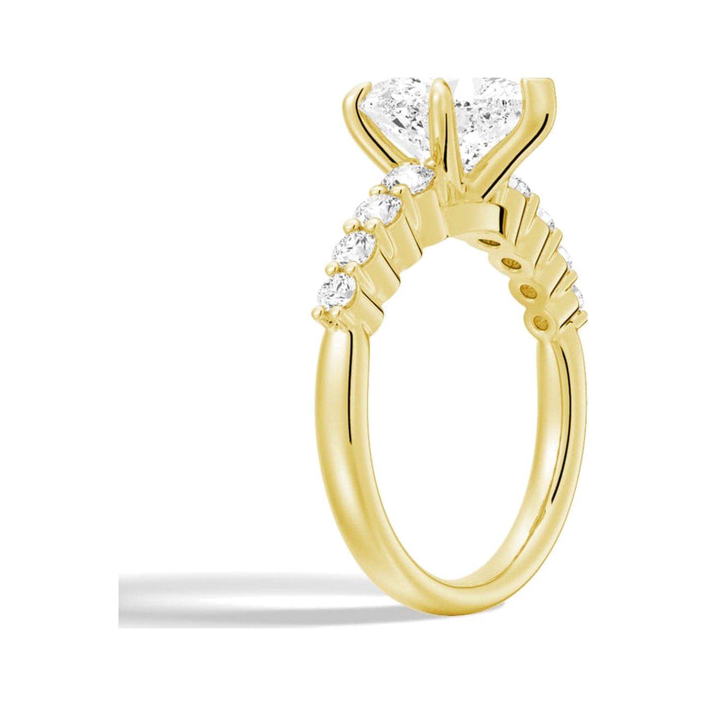Heart Shared Prong Ring — view 2